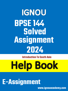 IGNOU BPSE 144 Solved Assignment 2024